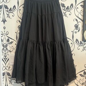 Black Maxi Tiered Skirt - Women